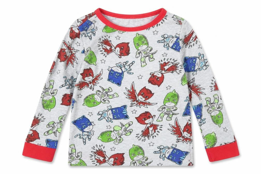 Front view of Preworn boys’ grey geometric pyjama top, size 2-3, years