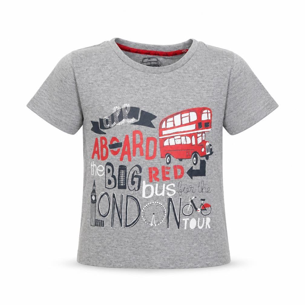 Front view of Tu boys’ green basic t-shirt, size 12-18, months