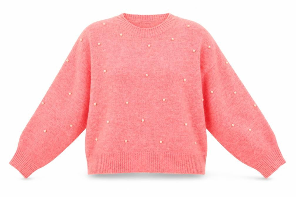 Front view of New Look women’s pink jumper, size L