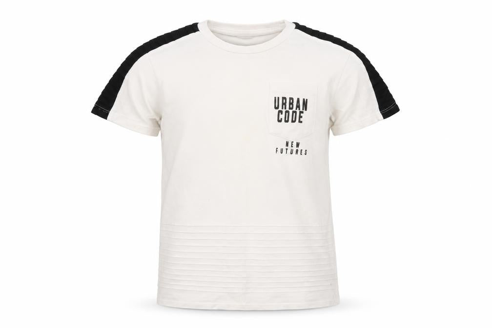 Front view of Pep&Co boys’ white basic t-shirt, size 7-8, years
