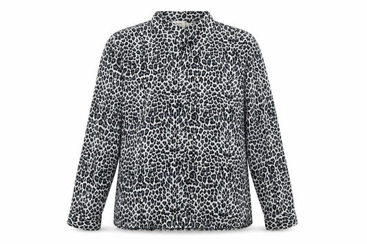 Front view of Kiwi women’s multicoloured animal print basic button-up, size XL