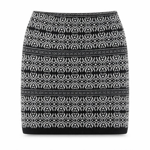 Boohoo Womens Black Paisley Knit A-Line Skirt Size S