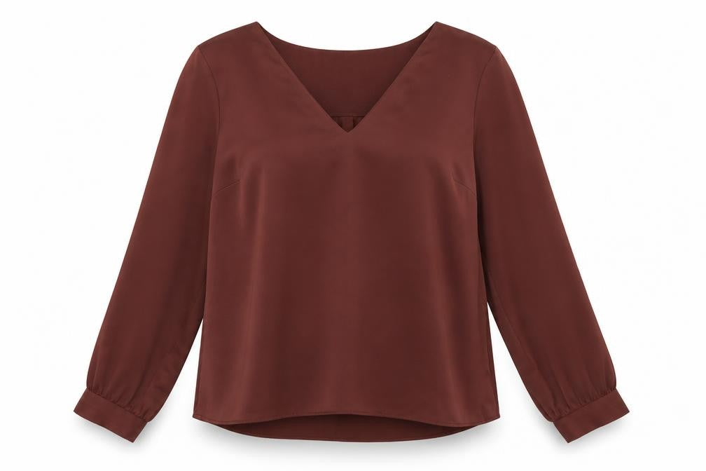 H&M Womens Brown   Basic Blouse Size 10