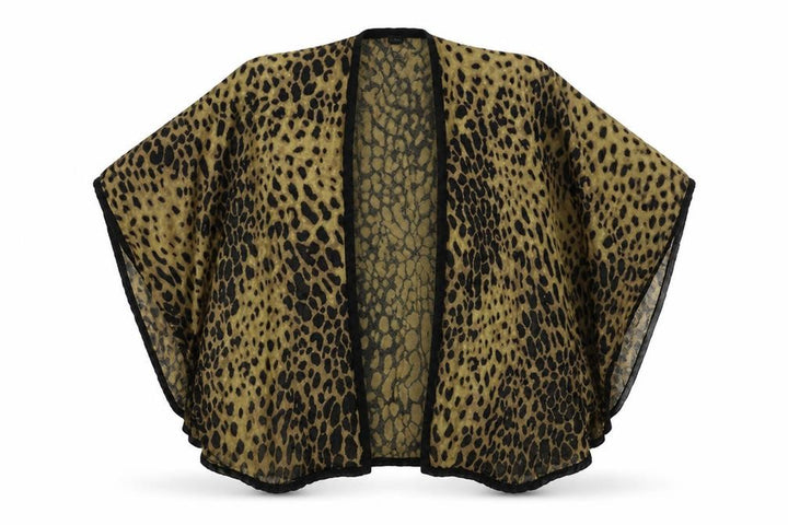 Oasis Womens Brown Animal Print Knit Shawl/Wrap