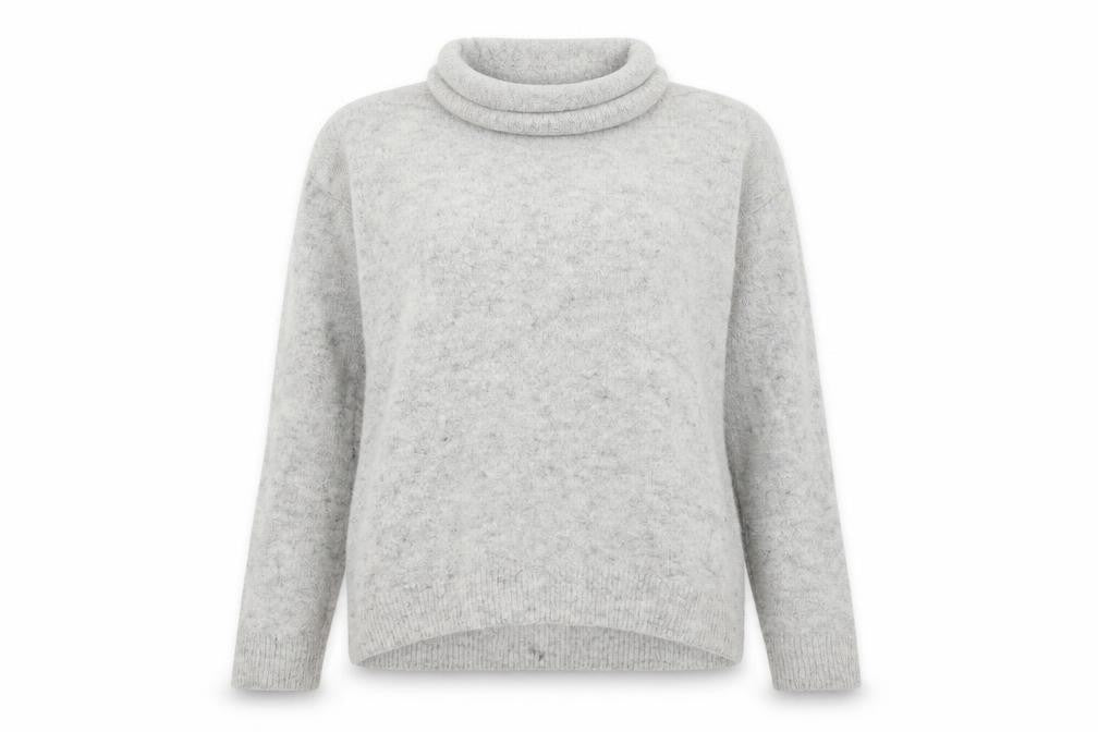 Front view of H&M women’s grey knit jumper, size S