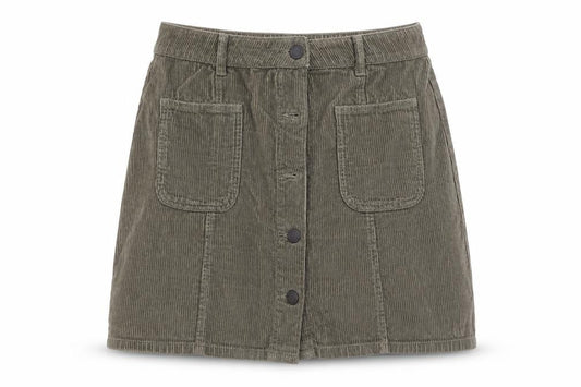 Front view of Next women’s green flare skirt, size UK 14