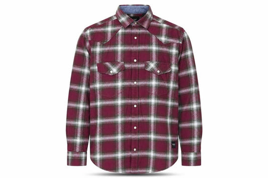 Front view of only&sons men’s multicoloured check button-up, size M
