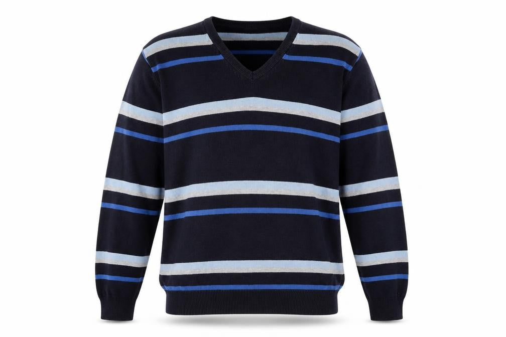 Front view of Marks & Spencer men’s multicoloured polka dot pullover sweatshirt, size L