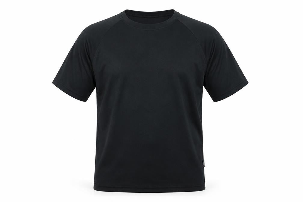 Front view of ADS men’s grey jersey t-shirt, size S