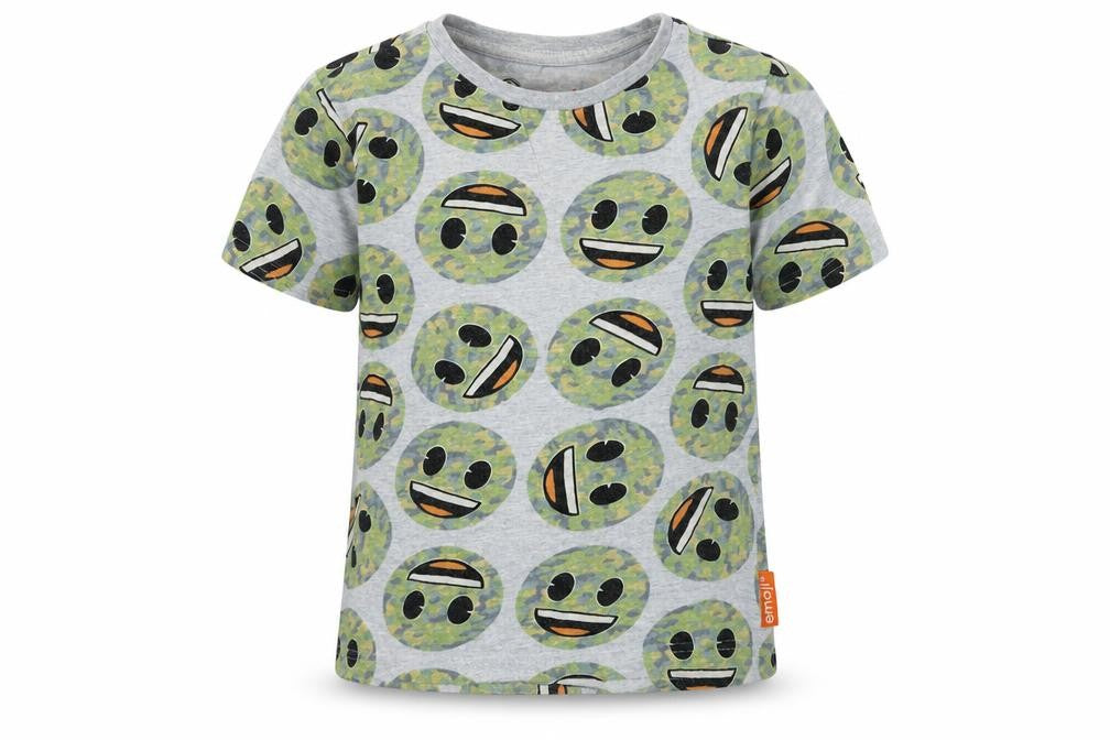 Front view of Nutmeg boys’ grey basic t-shirt, size 5-6, years