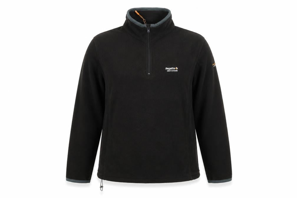 Front view of Regatta women’s black fleece pullover sweatshirt, size M