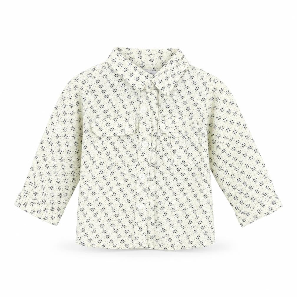 rose & theo Baby Ivory Geometric  Basic Button-Up Size 6-9 Months