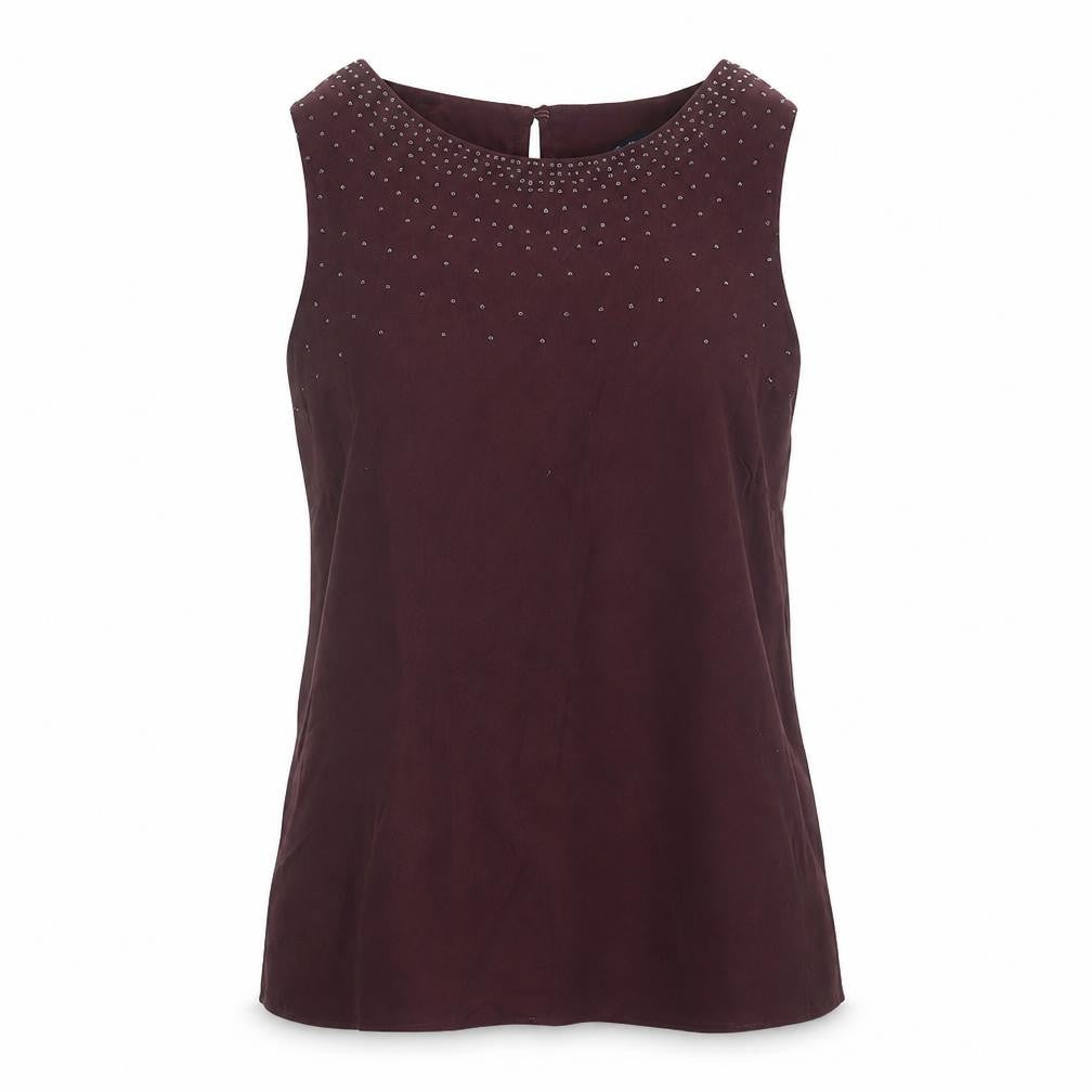 Crew Clothing Purple   Basic Blouse Size 8  - beaded