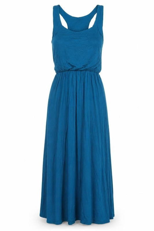 Front view of Glamour Girl women’s blue ball gown, size S