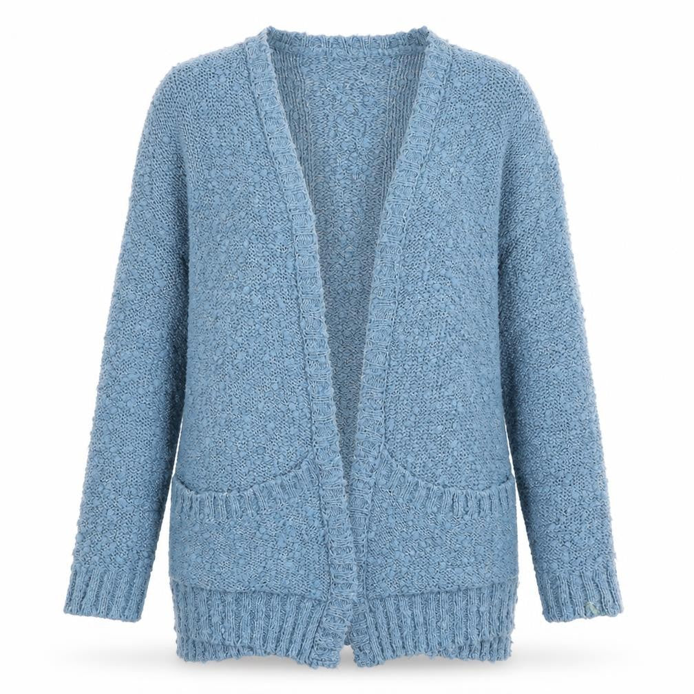 Front view of Tu women’s blue shrug jumper, size S