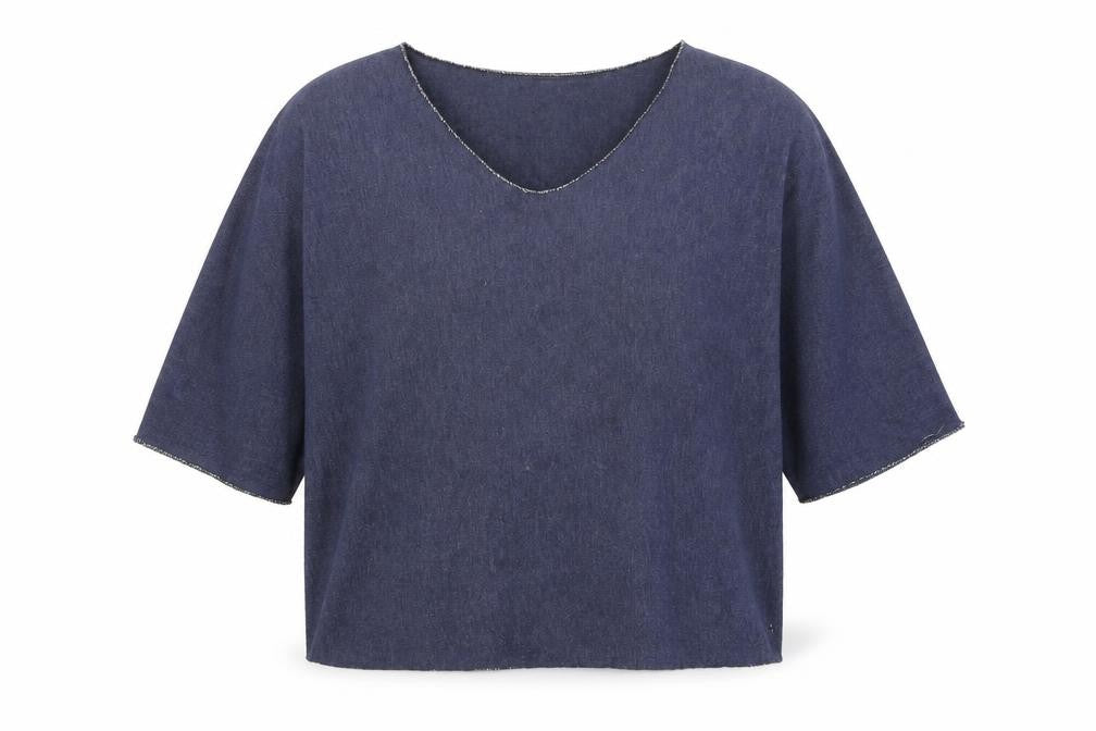 Front view of Blue Vanilla women’s blue basic t-shirt, size XL