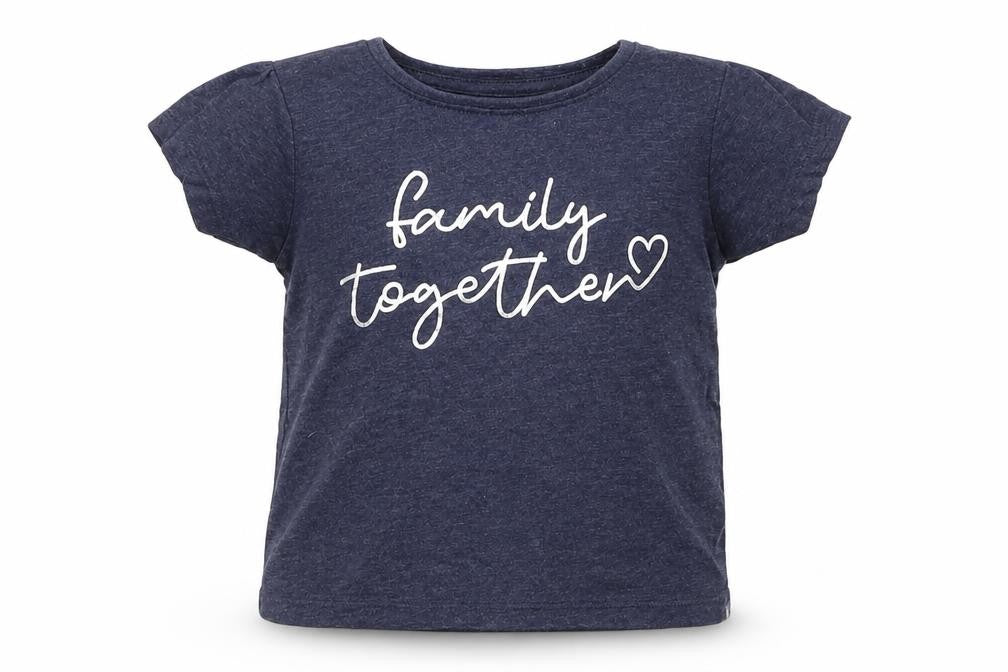 Front view of Primark Baby Blue Basic T-Shirt, size 12-18, Months - Family Together