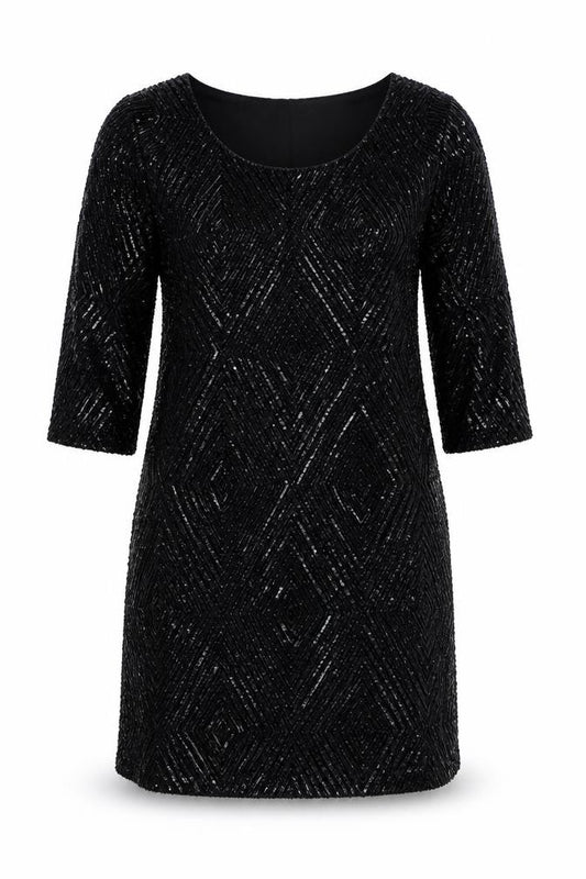 Front view of Wallis women’s black shift, size UK 8