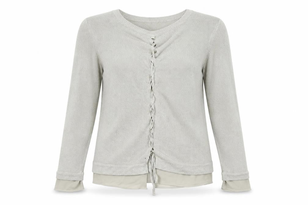 Front view of Marks & Spencer women’s gold jumper, size UK 12