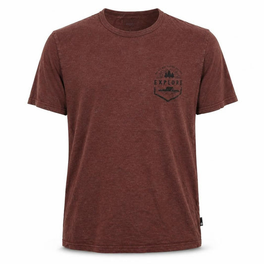 Front view of Burton men’s brown t-shirt, size M