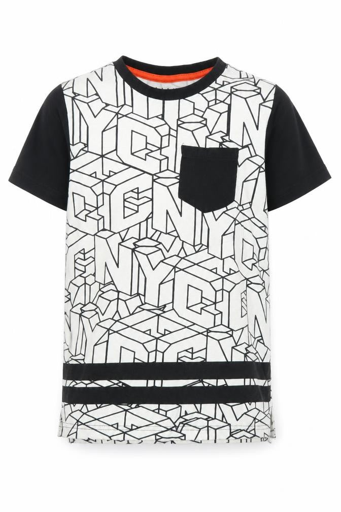 Front view of F&F boys’ white basic t-shirt, size 5, years