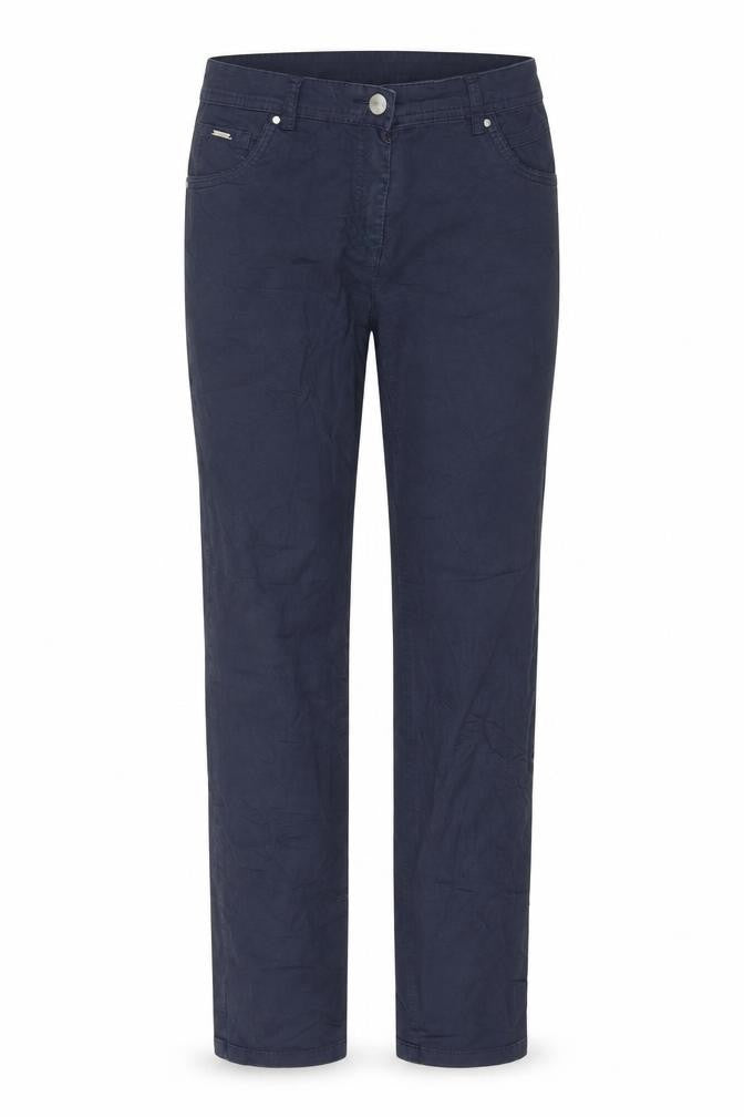 Front view of made for you women’s blue trousers, size UK 36, 30-inch leg
