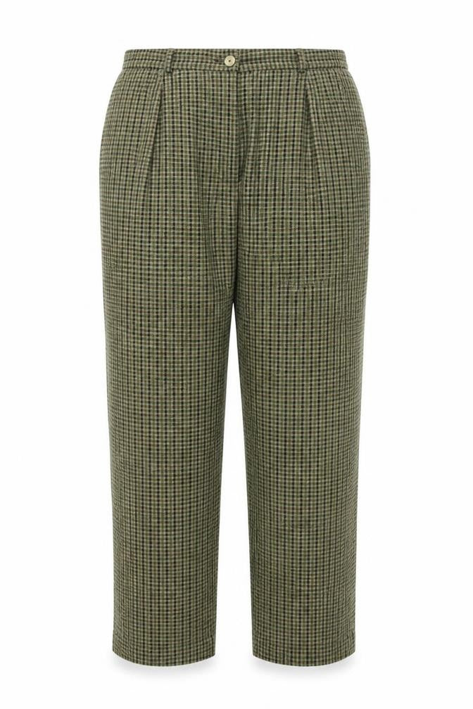 SLIMMA  Womens Green Check  Trousers  Size 16 L27 in