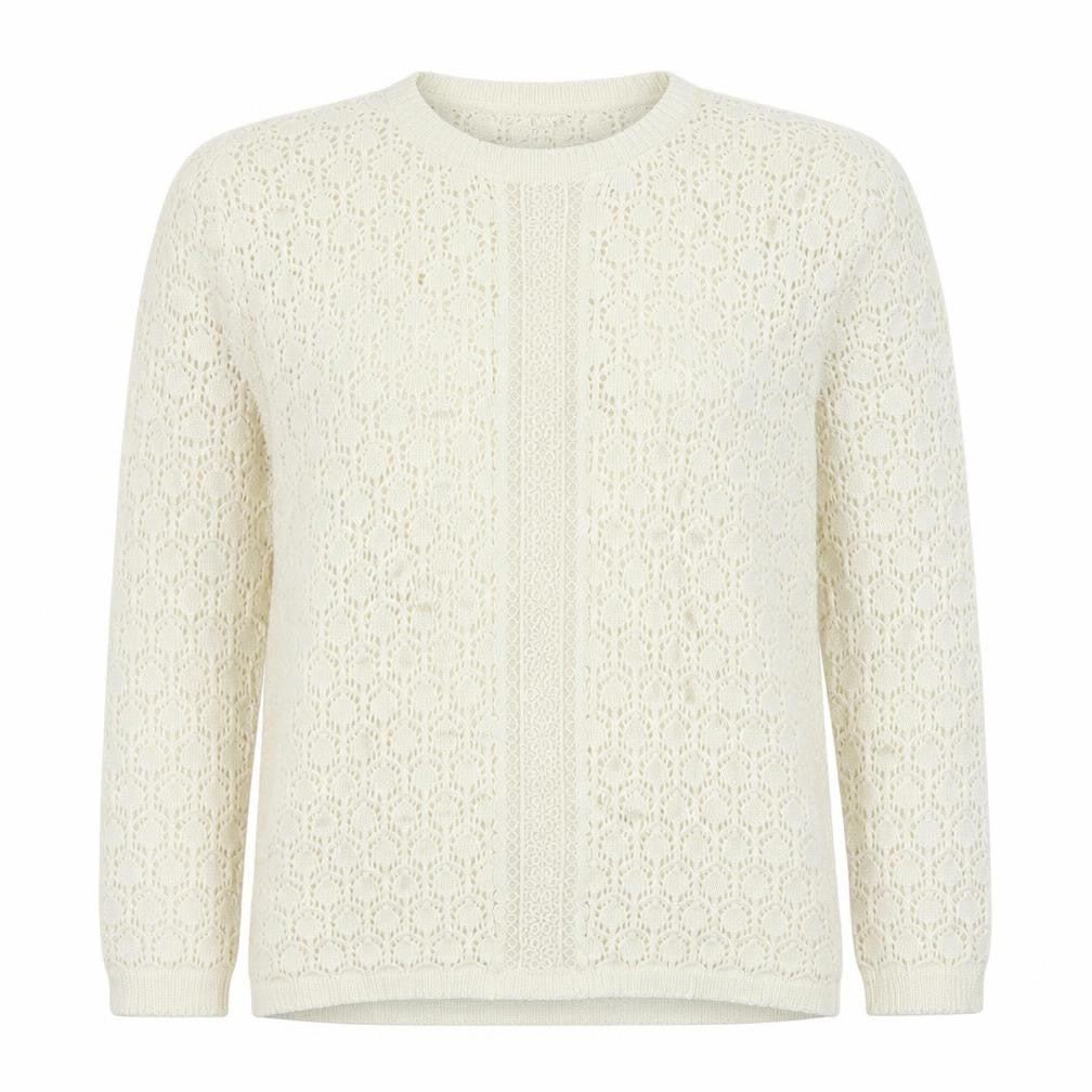 Front view of Kaliedoscope women’s white floral jumper, size UK 12