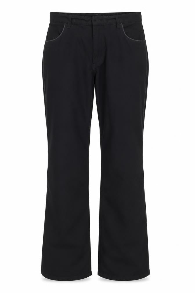 Front view of Texas bull women’s black trousers, size UK 44, 31-inch leg