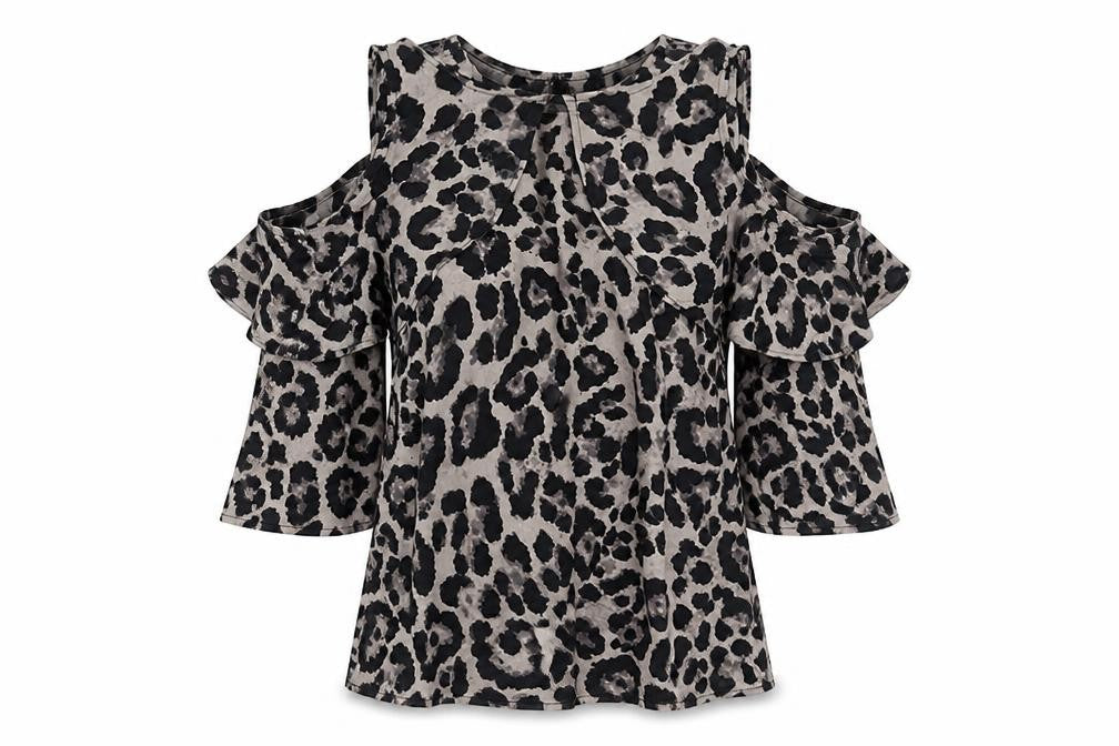 Yoins Womens  Animal Print  Basic Blouse Size XL
