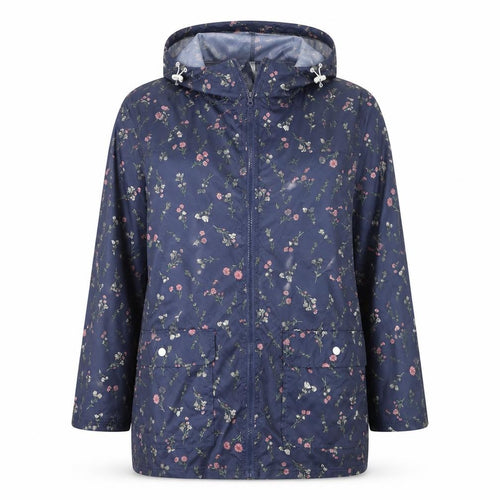 Anne De Lancay Womens Blue Floral  Jacket Coat Size M
