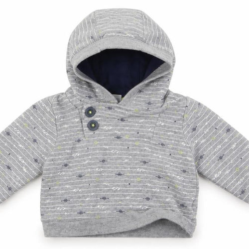 Jarvis Archer Boys Grey Striped  Pullover Jumper Size 9-12 Months  - Hoodie