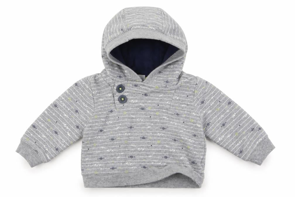 Jarvis Archer Boys Grey Striped  Pullover Jumper Size 9-12 Months  - Hoodie