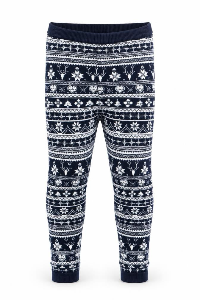 Lupilu Girls Blue Striped  Jogger Leggings Size 12-18 Months  - Christmas Print Knitted