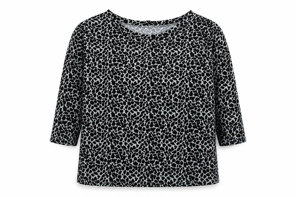 Front view of F&F women’s multicoloured animal print jumper, size UK 12
