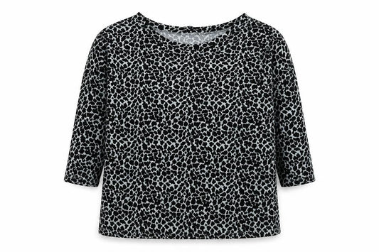 Front view of F&F women’s multicoloured animal print jumper, size UK 12