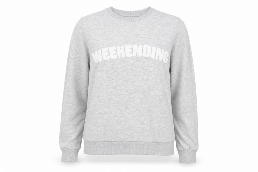 Front view of Tu women’s grey jumper, size UK 4