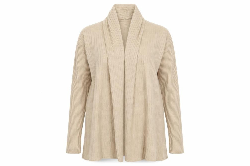 Front view of Cortefiel women’s brown cardigan jumper, size L