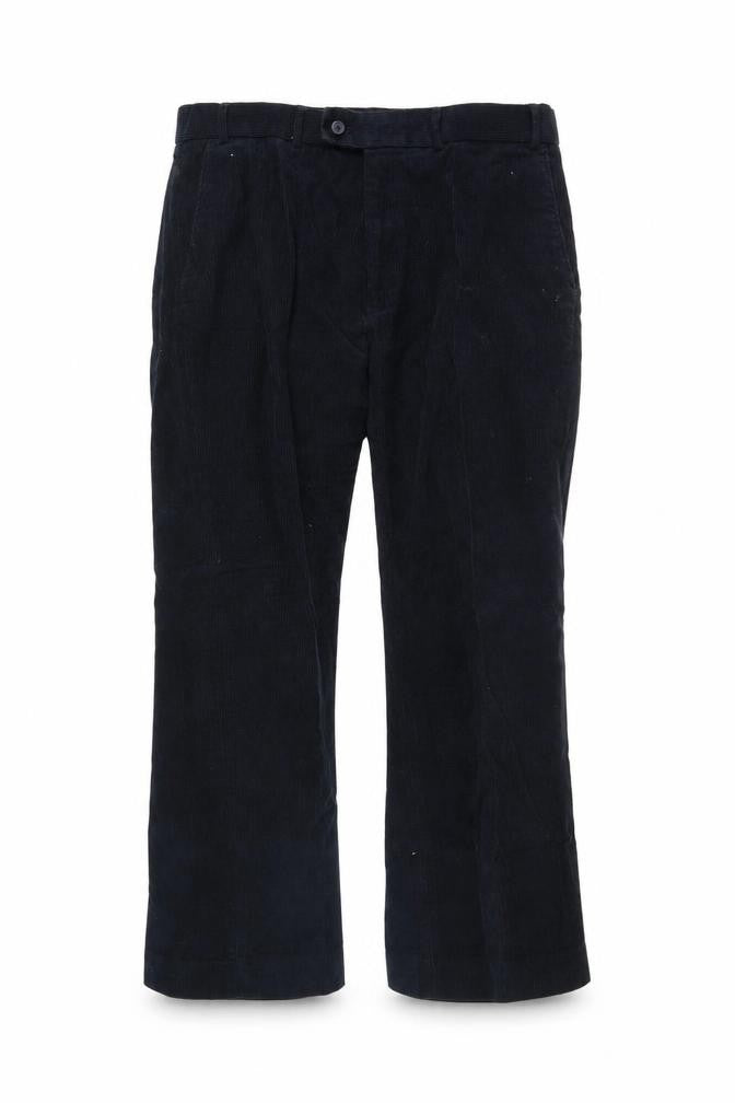 Front view of Preworn women’s blue trousers, size UK 38, 29-inch leg