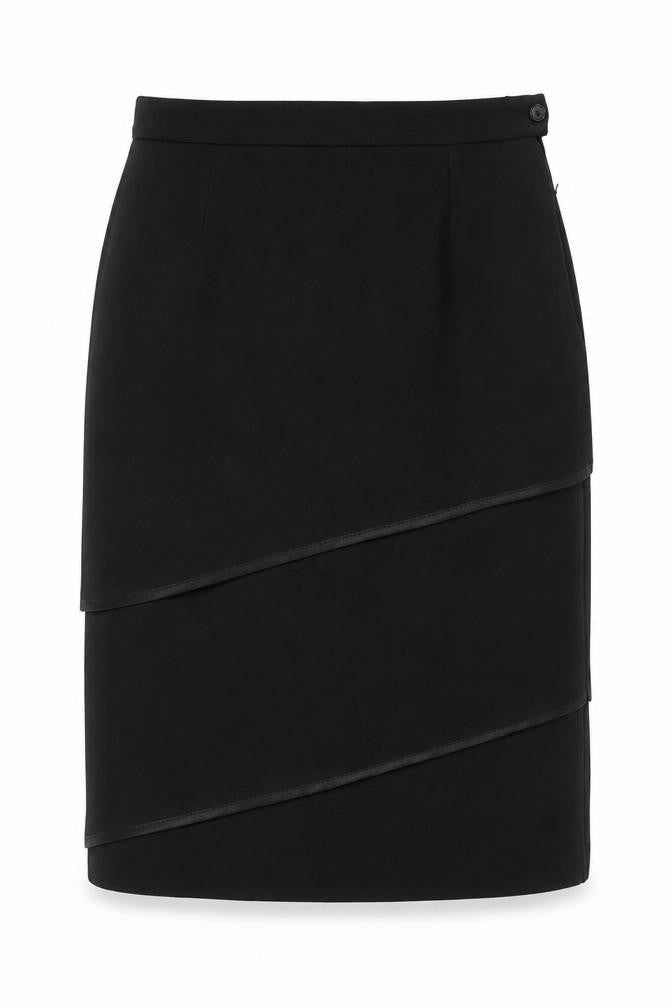 Front view of Your Sixth Sense women’s black a-line skirt, size UK 10