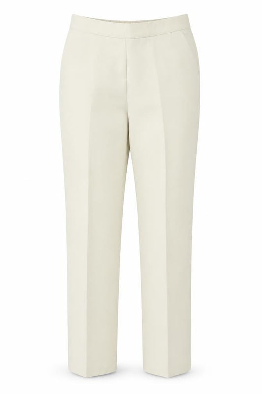 Front view of Preworn women’s green trousers, size UK 12, 27-inch leg