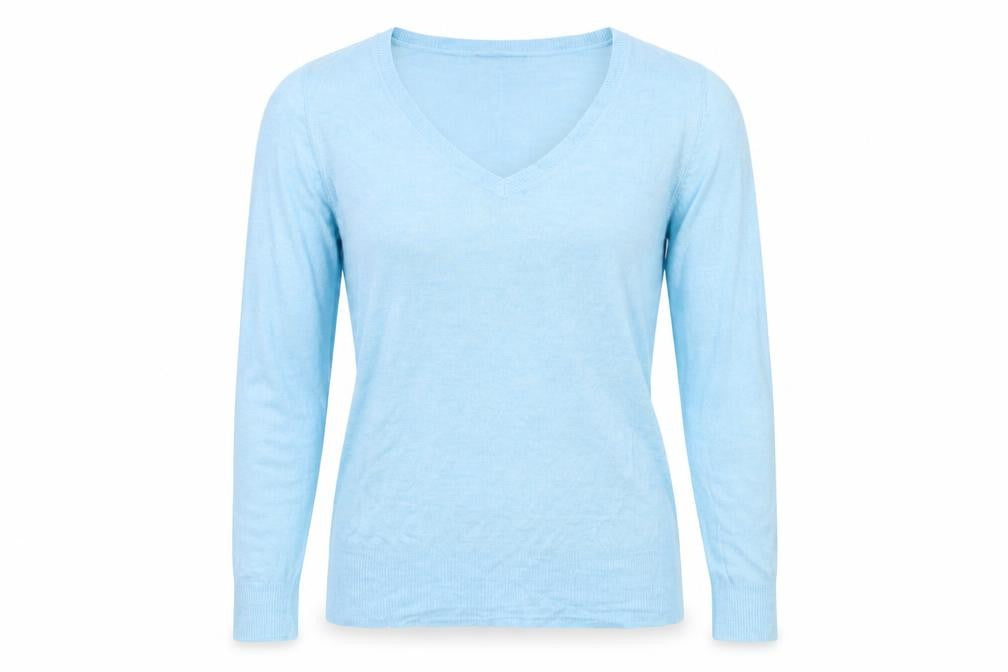 Front view of South women’s blue jumper, size UK 14