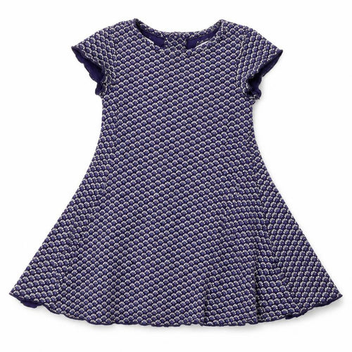 M&S Girls Blue Geometric  Fit & Flare  Size 3-4 Years