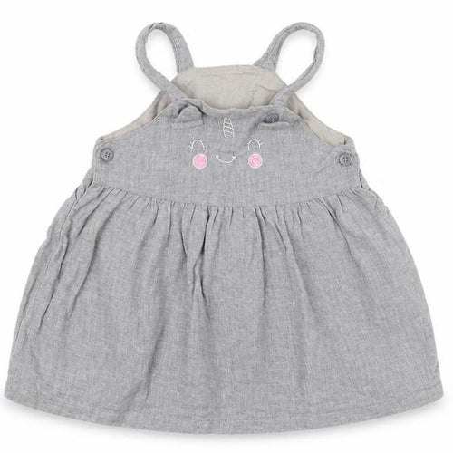 Matalan Baby Grey   Pinafore/Dungaree Dress  Size 3-6 Months