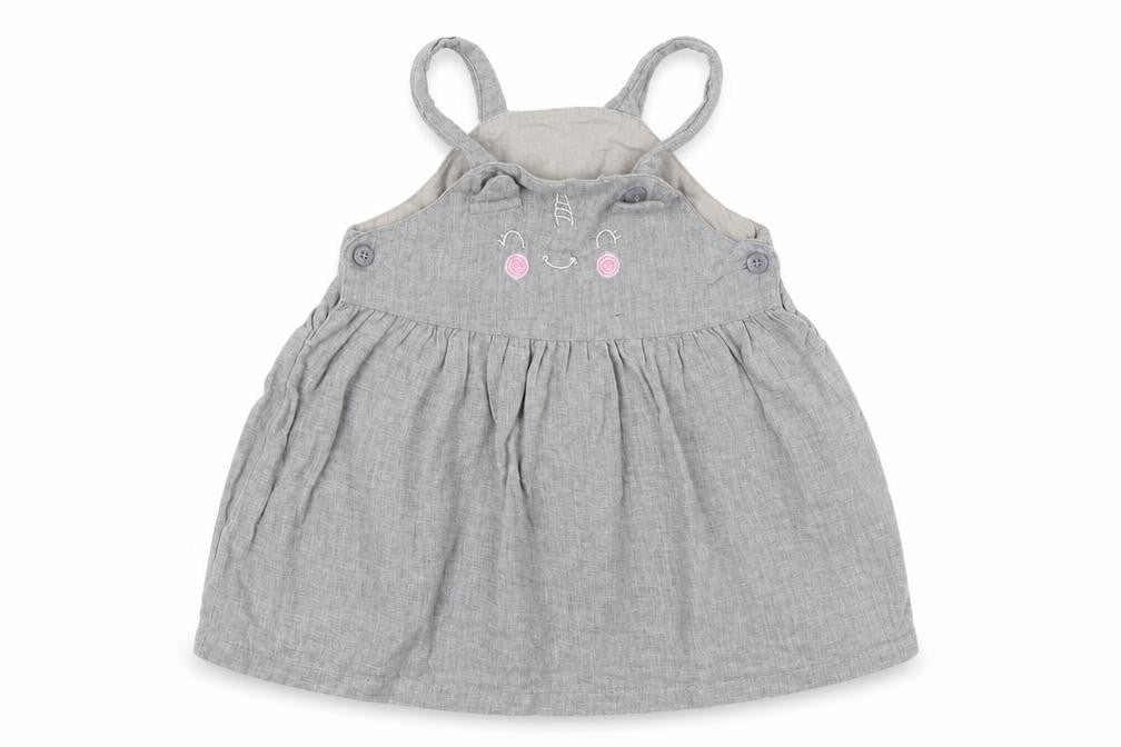 Matalan Baby Grey   Pinafore/Dungaree Dress  Size 3-6 Months