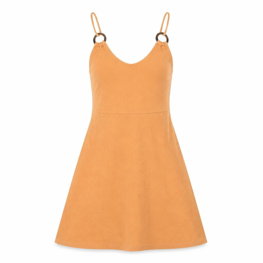 Front view of Topshop women’s orange a-line, size UK 6