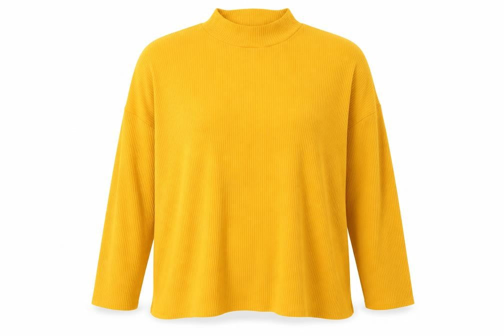 Front view of H&M women’s yellow basic blouse, size L