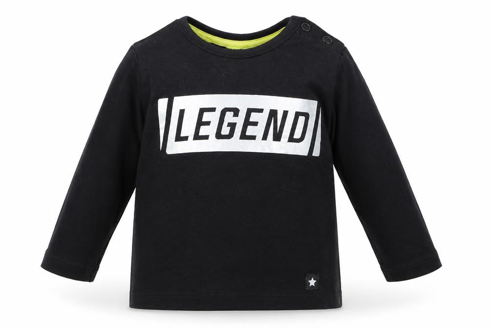Front view of F&F Baby Black Basic T-Shirt, size 9-12, Months - Legend