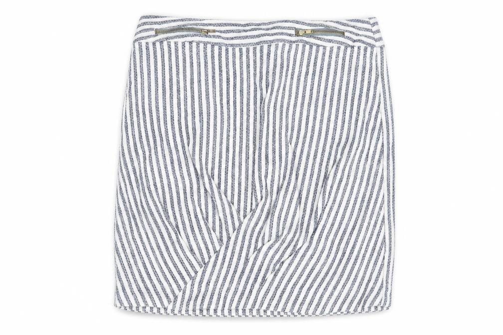Topshop Womens White Striped  Straight & Pencil Skirt Size 12