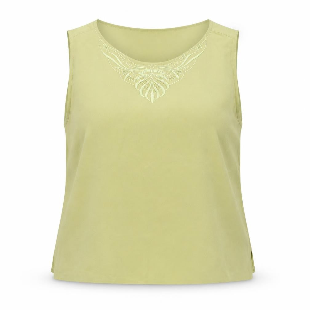 Front view of VERSE women’s green basic blouse, size UK 10